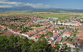 The town of Râșnov as seen from the Râșnov citadel