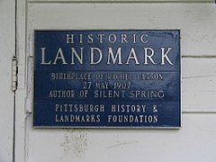 Rachel Carson Homestead Historic Landmark plaque.jpg