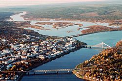 Rovaniemi from air, October 1999