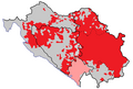 Distribución de los serbios en Yugoslavia en 1981.