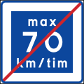 Rekommenderad lägre hastighet max 70 km/h upphör