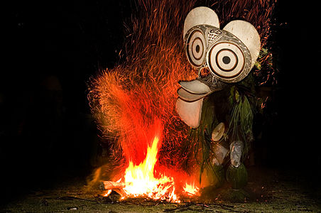 Bainings fire dancer, Papua New Guinea