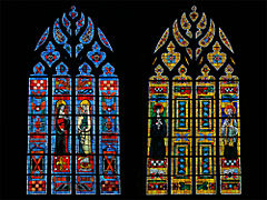 Stained-glass windows of the Church of Saint-Léonard