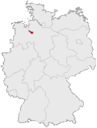 Lage der kreisfreien Stadt Bremen in Deutschland
