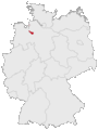 Location of Bremen in Germany