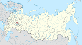 Localização da República de Mari El na Rússia.