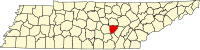 Map of Tennessee highlighting Van Buren County