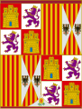 Estandarte dos Reis Católicos, depois de 1492 (inclusão das armas de Granada).