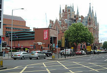 British Library und St Pancras Station (Südwestansicht)