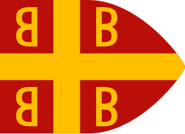 Bandeira da dinastia Paleólogo, com a cruz tetragâmica