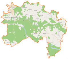 Mapa konturowa gminy Dębnica Kaszubska, blisko centrum na prawo znajduje się punkt z opisem „Kotowo”