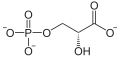 Deutsch: Struktur von D-3-Phosphoglycerat English: Structure of D-3-phosphoglycerate