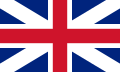 A versão inglesa da Primeira Bandeira da União, 1606, usada principalmente na Inglaterra e, a partir de 1707, a bandeira do Reino da Grã-Bretanha.