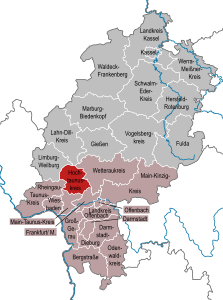 Imagemap med landkreise i Hessen