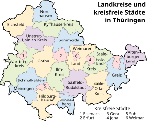 Landkreiskarte: Thüringen