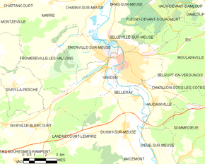 Poziția localității Verdun