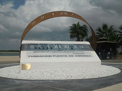 Monumento «Legua Cero» conmemorativo de la primera circunnavegación mundial en Sanlúcar de Barrameda (España).