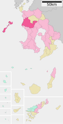 Satsumasendais läge i Kagoshima prefektur