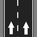 Standard lane divider on highways (JKR R5) and urban/residential roads.