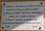 Gedenkplatte in Budapest zur Erinnerung an Margit Slachta und den von ihr gegründeten Orden