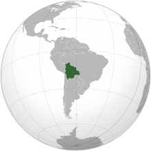  بولیوی یئری نقشه اوستونده (dark green) in جنوبی آمریکا (grey)