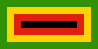 Vlag van de Zimbabwaanse Afrikaanse Nationale Unie – Patriottisch Front (ZANU-PF).