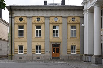 Jönköpings högre allmänna läroverks gymnastikbyggnad i Jönköping, 1881, västra fasaden