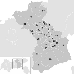 Lage der Gemeinde Bezirk Schwaz im Bezirk Schwaz (anklickbare Karte)