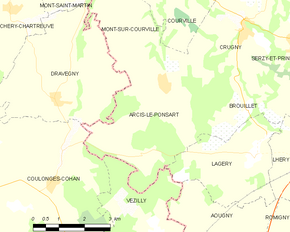 Poziția localității Arcis-le-Ponsart