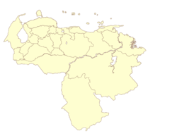 Localização de Caracas na Venezuela