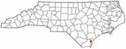 Wilmingtonin sijainti Pohjois-Carolinassa