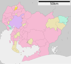 موقعیت اوگوچی، آیچی در نقشه