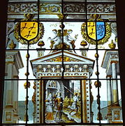 Domače okno Dircka Crabetha za hišo Adriaen Dircxz. van Crimpen v Leidnu. (1543) Okna prikazujejo prizore iz življenja preroka Samuela in apostola Pavla. Musée des Arts Décoratifs, Paris.[4]