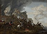 Sortie van de cavalerie vanaf een fort op een heuvel, Wouwerman