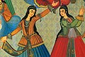 Dans eden İranlı kadınları gösteren bir minyatür