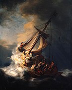 De storm op de zee van Galilea van Rembrandt