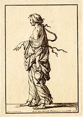 Standing Female Figure Carrying a Lamp. Etching. Florence, 1728.[L]