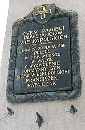 Tablica pamiątkowa przy ul. Ratajczaka w Poznaniu