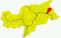 Collocatio finium municipii in Provincia Bauzanensi.