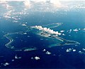 View of the military base at Diego Garcia, British Indian Ocean Territory.