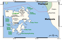 Langkawi Adaları'nın Malezya'daki konumu