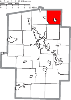 Location of Sandy Township in Tuscarawas County