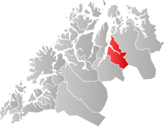 Lage der Kommune in der Provinz Troms