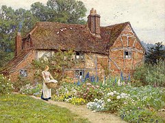 Aquarelle d'Helen Allingham (1909).