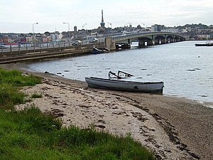 Stadt Wexford hinter der Wexford Bridge