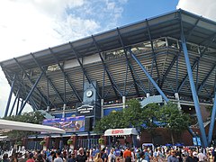 Außenansicht des Arthur Ashe Stadions