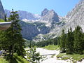 Talschluss des Höllentales mit Blick auf den Höllentalferner und die Zugspitze