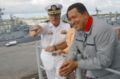 Chávez on board of US Navy cruiser Yorktown