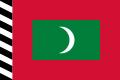 Bandera del Protectorado Independiente de las Maldivas introducida entre 1926 y 1932 y utilizada hasta 1953