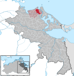 Läget för kommunen Rubenow i Landkreis Vorpommern-Greifswald